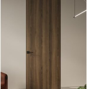 Optima Pecan Nutwood Modern Interior Frameless Door by Belldinni