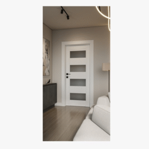 Della Vetro Bianco Noble Modern Interior Door by Belldinni
